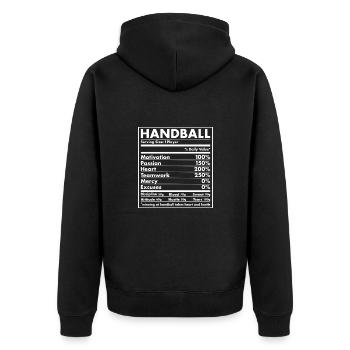 Sport Nutrition Handball - Veste à capuche bio Premium Unisexe - noir - Dos - Nico (187cm)