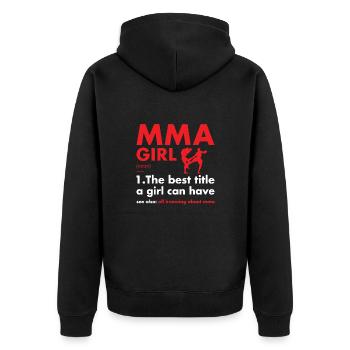 Sport Girl Definition MMA - Unisex Premium Bio Zip Hoodie - Schwarz - Hinten - Nico (187cm)