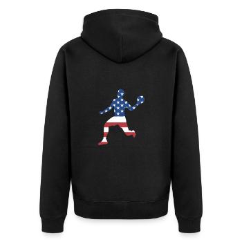 Ballon chasseur Sport Us Flag - Veste à capuche bio Premium Unisexe - noir - Dos - Nico (187cm)