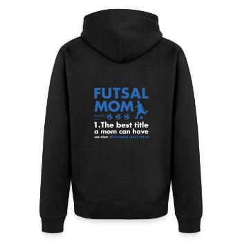 Sport Maman Définition Futsal - Veste à capuche bio Premium Unisexe - noir - Dos - Nico (187cm)