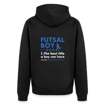 Sport Garçon Définition Futsal - Veste à capuche bio Premium Unisexe - noir - Dos - Nico (187cm)