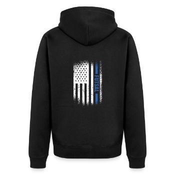 Sport Us Flag Futsal - Veste à capuche bio Premium Unisexe - noir - Dos - Nico (187cm)