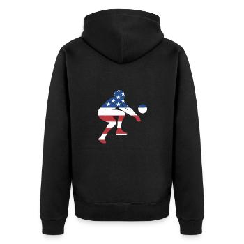 Sport Us Flag Volleyball de plage - Veste à capuche bio Premium Unisexe - noir - Dos - Nico (187cm)