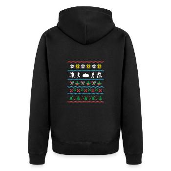 Sport X-Mas Christmas Curling - Veste à capuche bio Premium Unisexe - noir - Dos - Nico (187cm)