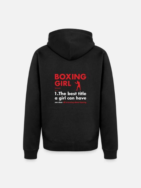 Sport Girl Definition Boxing - Unisex Premium Organic Zip Hoodie - black