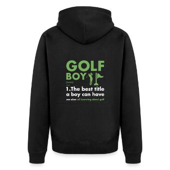 Sport Boy Définition Golf - Veste à capuche bio Premium Unisexe - noir - Dos - Nico (187cm)