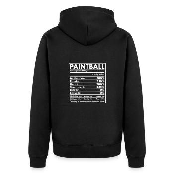 Sport Nutrition Paintball - Unisex Premium Bio Zip Hoodie - Schwarz - Hinten - Nico (187cm)