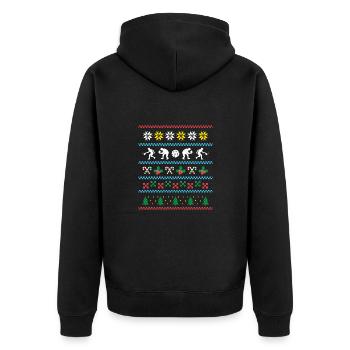 Sport X-Mas Christmas Pickleball - Unisex Premium Bio Zip Hoodie - Schwarz - Hinten - Nico (187cm)
