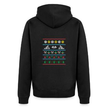 Sport X-Mas Christmas Go Kart - Unisex Premium Bio Zip Hoodie - Schwarz - Hinten - Nico (187cm)