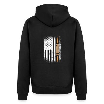 Poodle Us Flag - Unisex Premium Organic Zip Hoodie - black - Back - Nico (187cm)