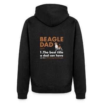 Beagle Dad Definition - Unisex Premium Organic Zip Hoodie - black - Back - Nico (187cm)