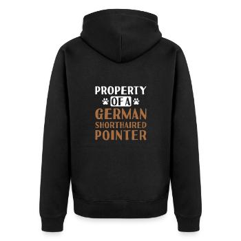 Property Of A German Shorthaired Pointer - Unisex Premium Bio Zip Hoodie - Schwarz - Hinten - Nico (187cm)