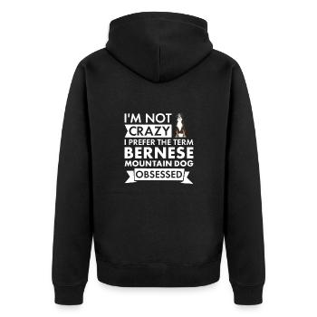 Je préfère le terme Bouvier Bernois obsédé - Veste à capuche bio Premium Unisexe - noir - Dos - Nico (187cm)