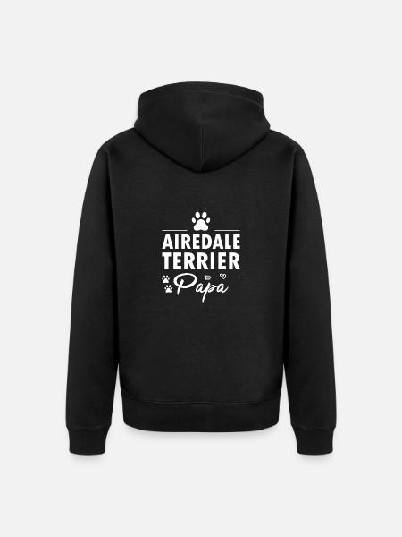 Airedale Terrier Dad - Unisex Premium Organic Zip Hoodie - black