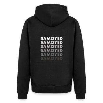 Samoyed - Unisex Premium Bio Zip Hoodie - Schwarz - Hinten - Nico (187cm)