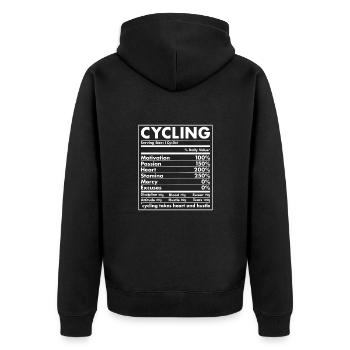 Sport Nutrition Cycling - Unisex Premium Bio Zip Hoodie - Schwarz - Hinten - Nico (187cm)