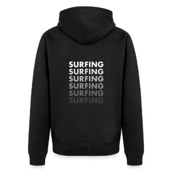 Sport Surfing - Unisex Premium Bio Zip Hoodie - Schwarz - Hinten - Nico (187cm)