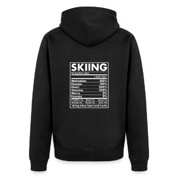Sport Nutrition Skiing - Unisex Premium Bio Zip Hoodie - Schwarz - Hinten - Nico (187cm)