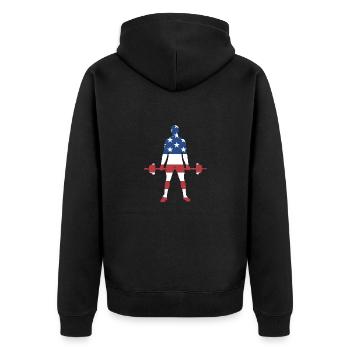 Sport Us Flag Powerlifting - Veste à capuche bio Premium Unisexe - noir - Dos - Nico (187cm)