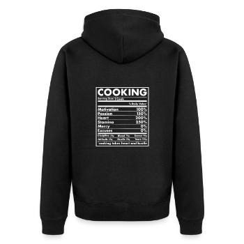 Cook Nutrition Cooking - Unisex Premium Organic Zip Hoodie - black - Back - Nico (187cm)