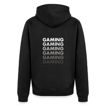 Gamer Gaming - Unisex Premium Bio Zip Hoodie - Schwarz - Hinten - Nico (187cm)
