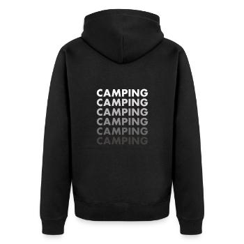 Camper Camping - Unisex Premium Organic Zip Hoodie - black - Back - Nico (187cm)
