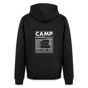 Camper Nutrition Camping - Unisex Premium Organic Zip Hoodie - black - Back - Nico (187cm)