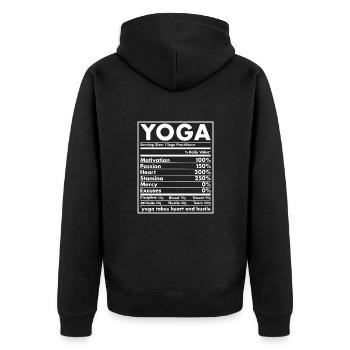 Yogi Nutrition Yoga - Unisex Premium Organic Zip Hoodie - black - Back - Nico (187cm)