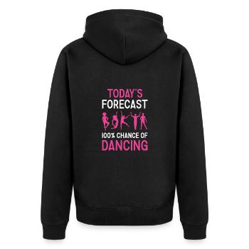 Dancer Today's Forecast Dancing - Unisex Premium Bio Zip Hoodie - Schwarz - Hinten - Nico (187cm)
