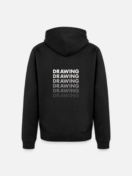 Drawer Drawing - Unisex Premium Organic Zip Hoodie - black