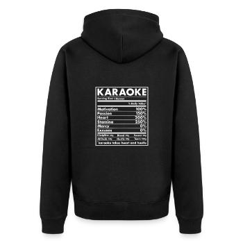 Singer Nutrition Karaoke - Unisex Premium Bio Zip Hoodie - Schwarz - Hinten - Nico (187cm)