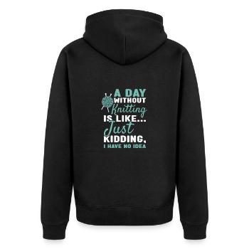 Tricoteuse Une journée sans tricoter - Veste à capuche bio Premium Unisexe - noir - Dos - Nico (187cm)
