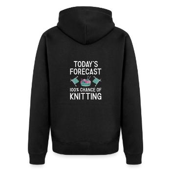 Knitter Today's Forecast Knitting - Unisex Premium Organic Zip Hoodie - black - Back - Nico (187cm)