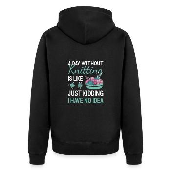 Tricoteuse Une journée sans tricoter - Veste à capuche bio Premium Unisexe - noir - Dos - Nico (187cm)