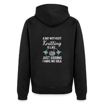Tricoteuse Une journée sans tricoter - Veste à capuche bio Premium Unisexe - noir - Dos - Nico (187cm)