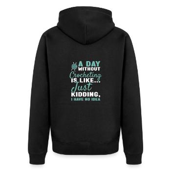 Crocheteur Une journée sans crocheter - Veste à capuche bio Premium Unisexe - noir - Dos - Nico (187cm)