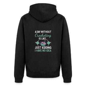 Crocheteur Une journée sans crocheter - Veste à capuche bio Premium Unisexe - noir - Dos - Nico (187cm)