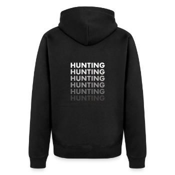 Hunter Hunting - Unisex Premium Bio Zip Hoodie - Schwarz - Hinten - Nico (187cm)