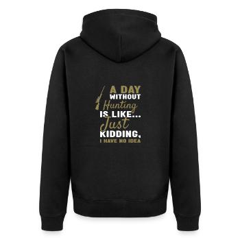 Chasseur Une journée sans chasse - Veste à capuche bio Premium Unisexe - noir - Dos - Nico (187cm)