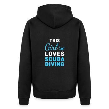 Scuba Diver This Girl Loves Scuba Diving - Unisex Premium Bio Zip Hoodie - Schwarz - Hinten - Nico (187cm)