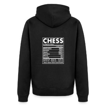 Chess Player Nutrition Chess - Unisex Premium Organic Zip Hoodie - black - Back - Nico (187cm)