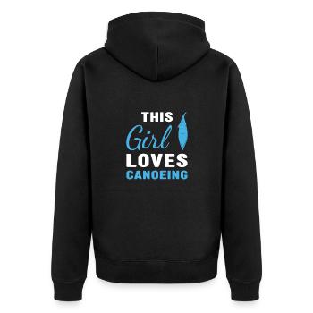 Canoeist This Girl Loves Canoeing - Unisex Premium Organic Zip Hoodie - black - Back - Nico (187cm)