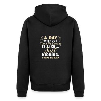 Comédien Une journée sans comédie stand-up - Veste à capuche bio Premium Unisexe - noir - Dos - Nico (187cm)
