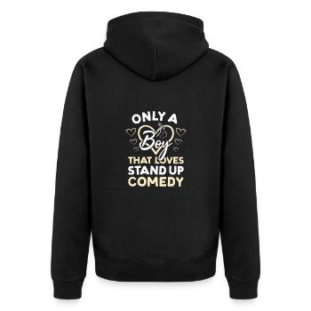 Comédien : Seulement un garçon qui aime la comédie debout - Veste à capuche bio Premium Unisexe - noir - Dos - Nico (187cm)