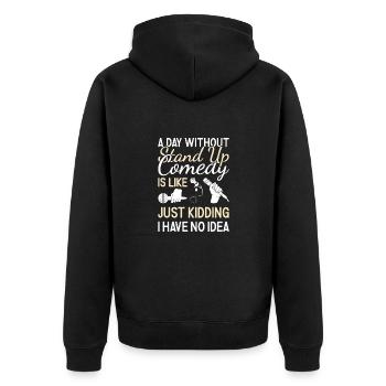Comédien Une journée sans comédie stand-up - Veste à capuche bio Premium Unisexe - noir - Dos - Nico (187cm)