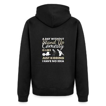 Comédien Une journée sans comédie stand-up - Veste à capuche bio Premium Unisexe - noir - Dos - Nico (187cm)