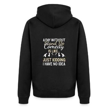Comédien Une journée sans comédie stand-up - Veste à capuche bio Premium Unisexe - noir - Dos - Nico (187cm)