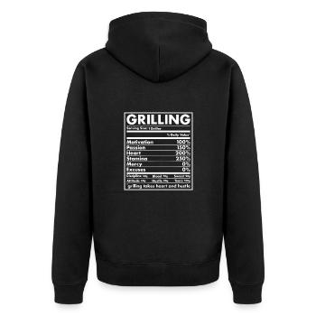 Griller Nutrition Grillades - Veste à capuche bio Premium Unisexe - noir - Dos - Nico (187cm)