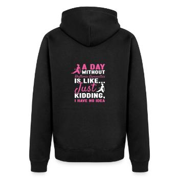 Gymnaste Une journée sans gymnastique rythmique - Veste à capuche bio Premium Unisexe - noir - Dos - Nico (187cm)