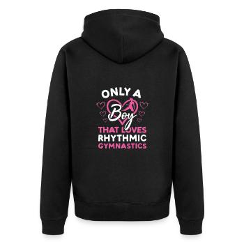 Gymnaste seulement Un garçon qui aime la gymnastique rythmique - Veste à capuche bio Premium Unisexe - noir - Dos - Nico (187cm)